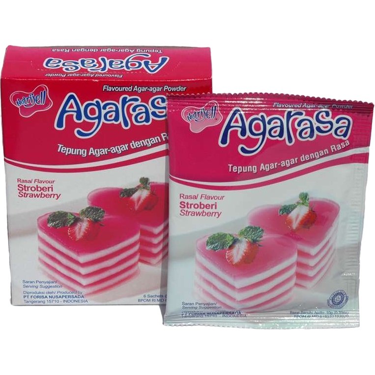 

Agarasa Strawberry 10gr Nutrijell Tepung Agar-agar dengan Rasa Stroberi