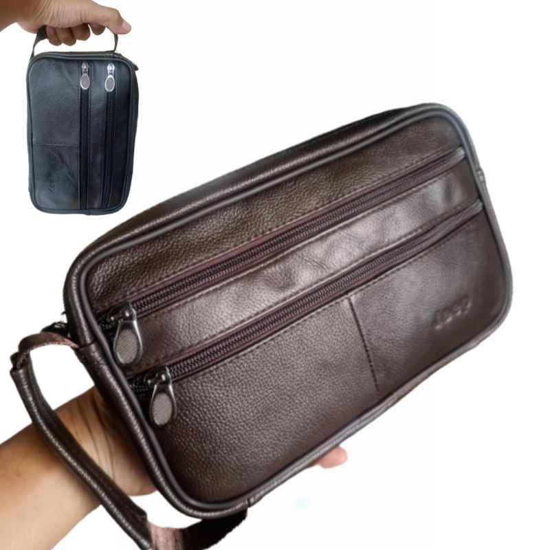 tas clutch dompet handbag kulit asli jeep pria wanita