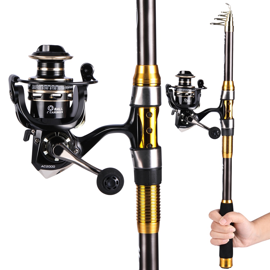 joran set 2.1-3.6m set pancing berkualitas tinggi and 2000-3000 reel pancing fishing set and senar pancing