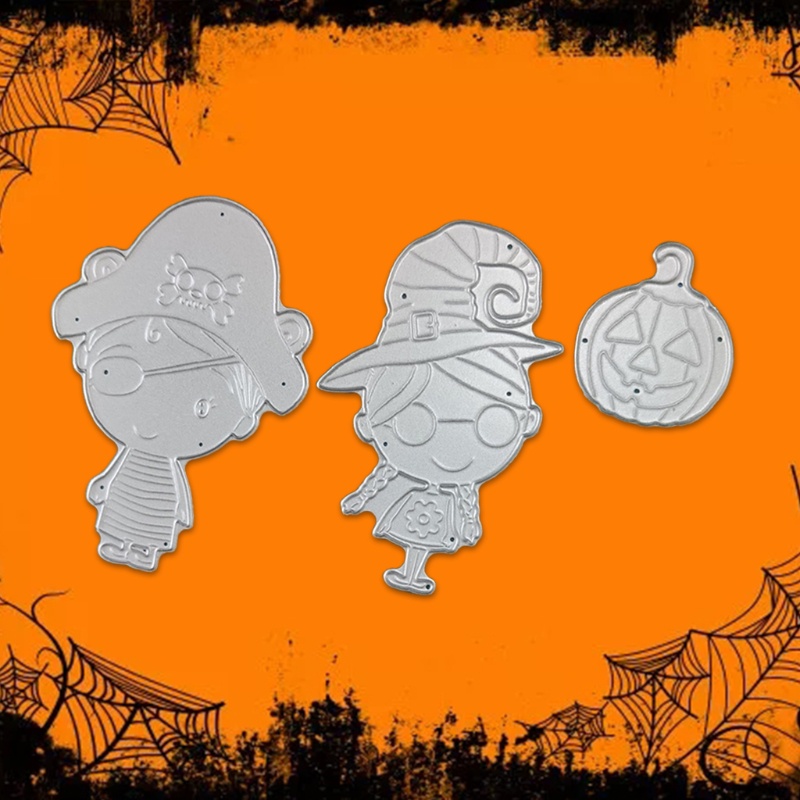 Cetakan Stensil Cutting Dies Motif Labu Halloween Bahan Metal Untuk Scrapbook / Craft DIY / Embossing