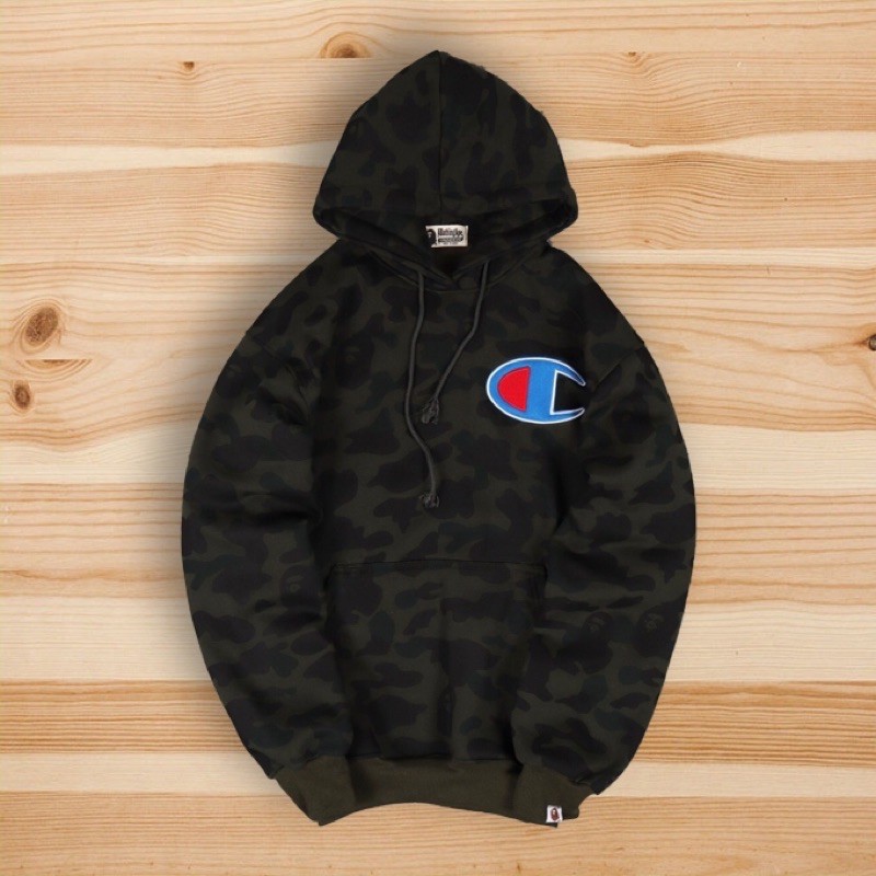 hoodie champion x bape