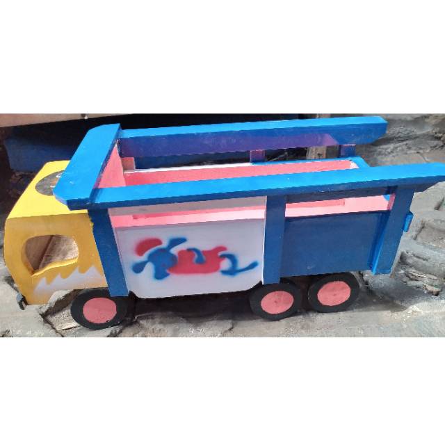 (BISA COD) MAINAN TRUK UKURAN BESAR 54x22x27 cm BAHAN KAYU - MAINAN ANAK EDUKATIF MURAH