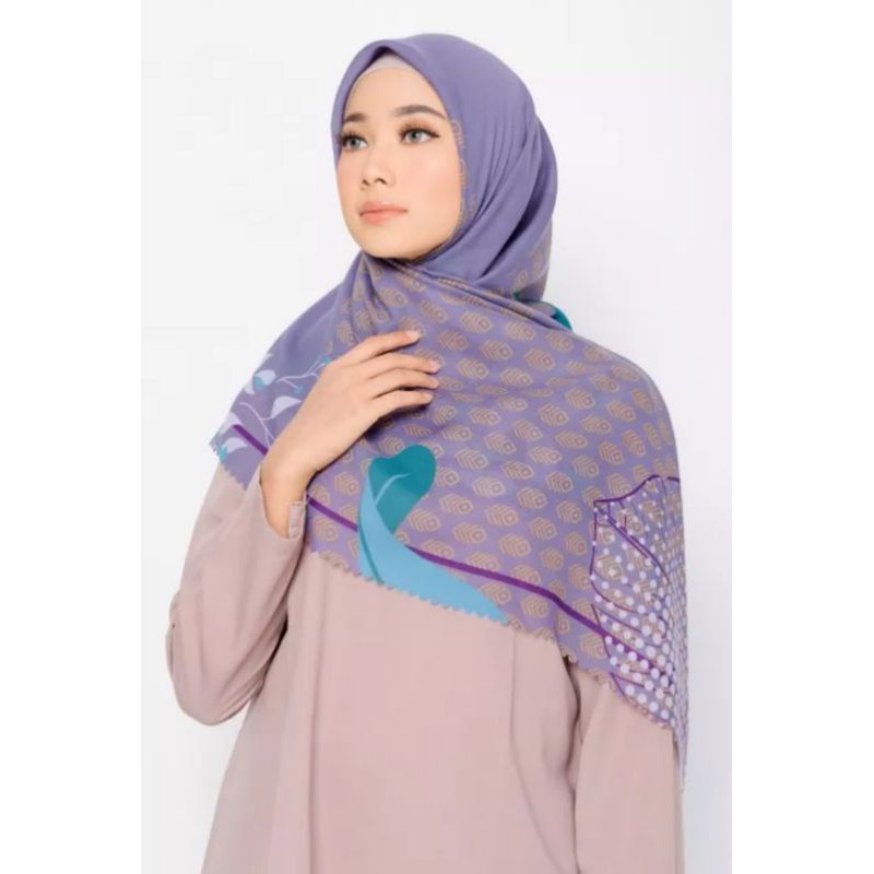 ZM Zaskia Mecca Burung Merak Scraf Hijab Segiempat- Purple