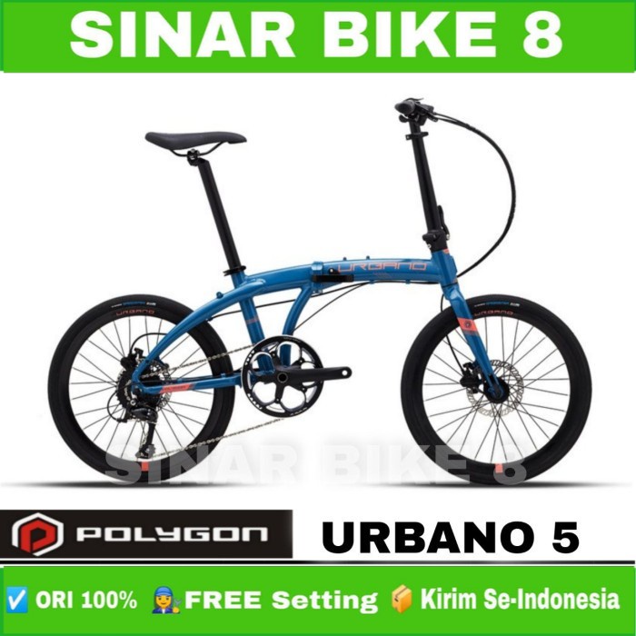 Sepeda Lipat Ukuran 20 Inch POLYGON URBANO 5 Alloy 9 Speed Rem Cakram