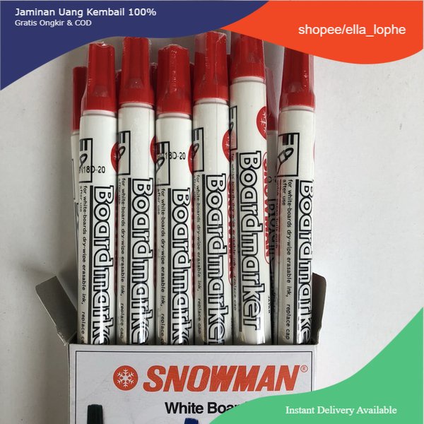 

Spidol Snowman White Board Marker BG-12 Warna Hitam MURAAAAAAH