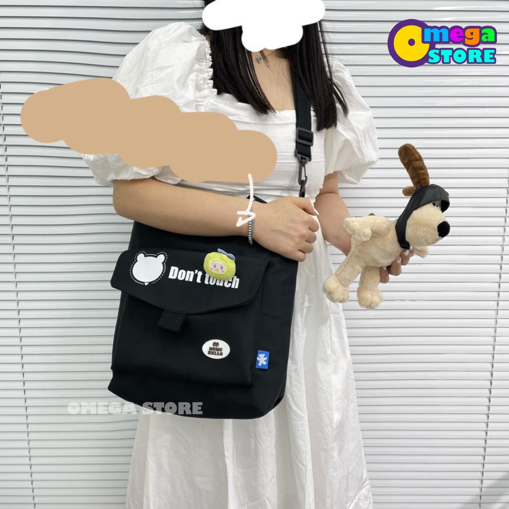 [O&amp;S] Tote Bag Kanvas Wanita Resleting Kpop Aesthetic Kekinian Korea Style Multifungsi-OS264