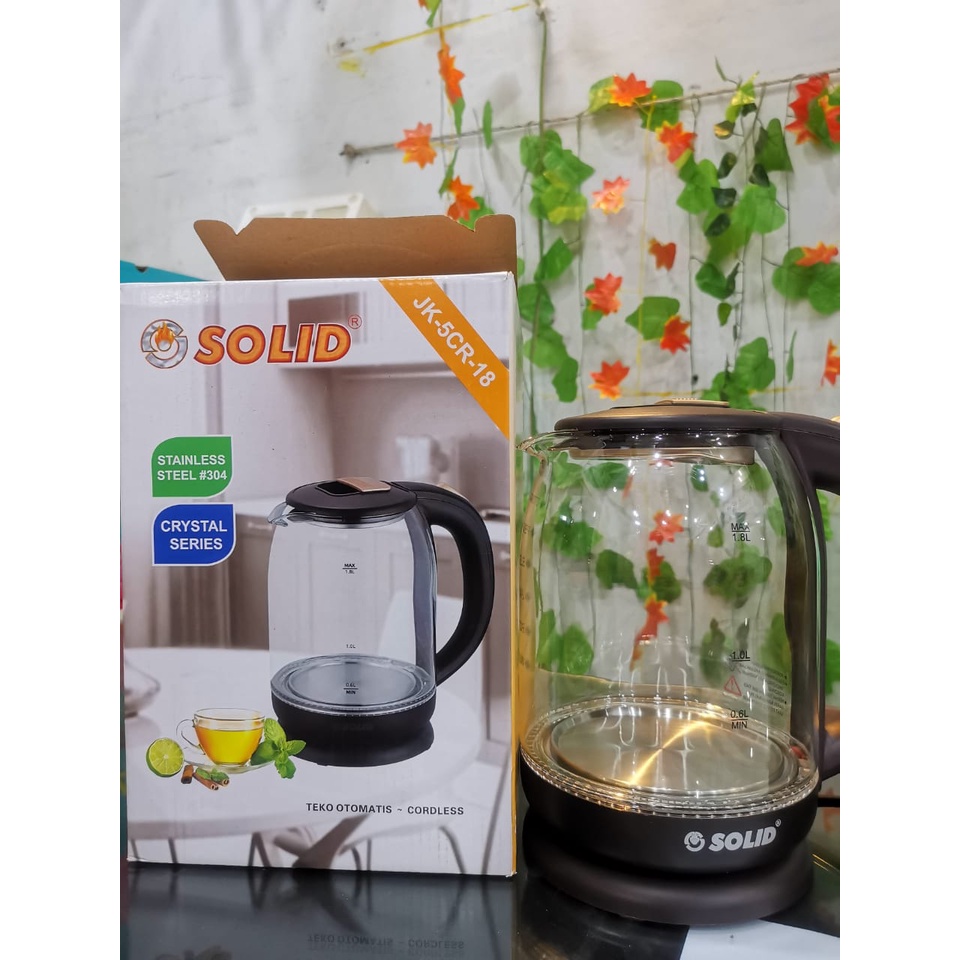 Pemanas air listrik SOLID Ketel JK5CR Kaca | Teko Transparan | Kettle dapur ceret dapur masak