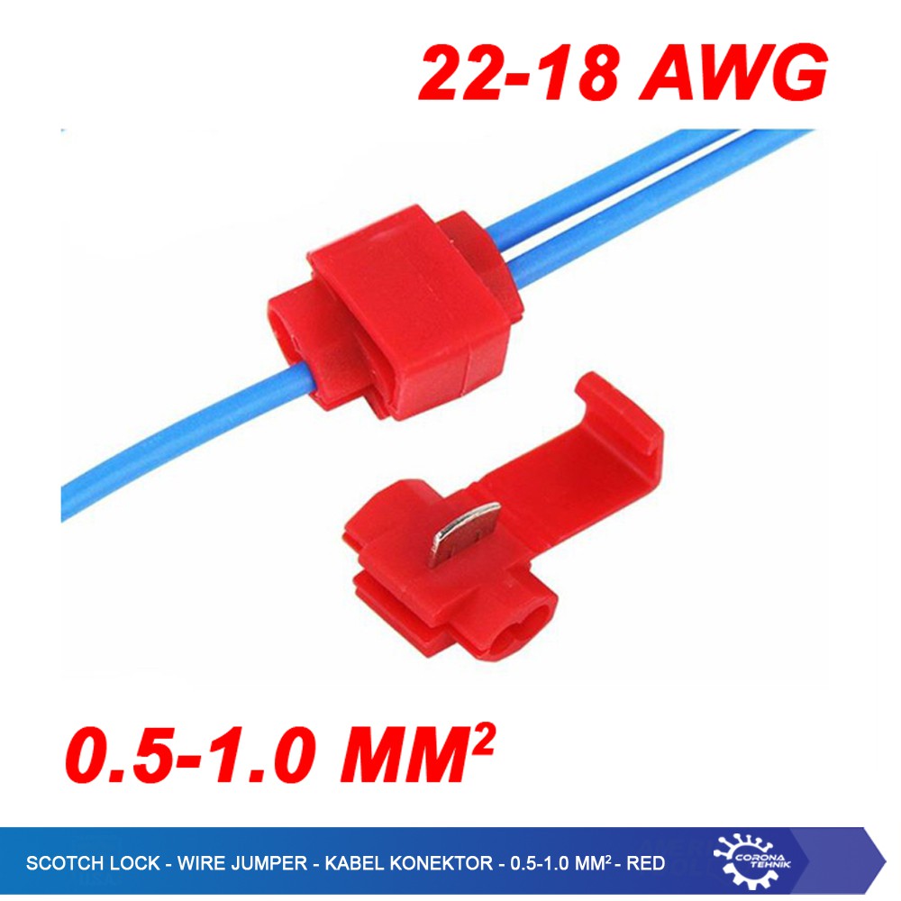 Scotch Lock - Wire Jumper - Kabel Konektor - 0,5 -1.0mm - Red