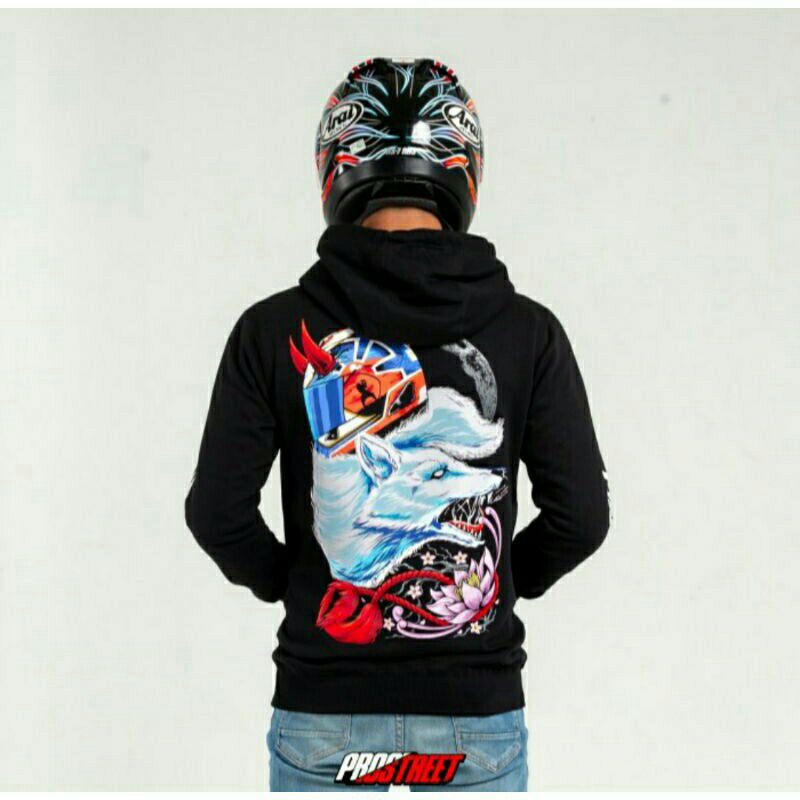 Hoodie Prostreet White Fox Black size S new fullset