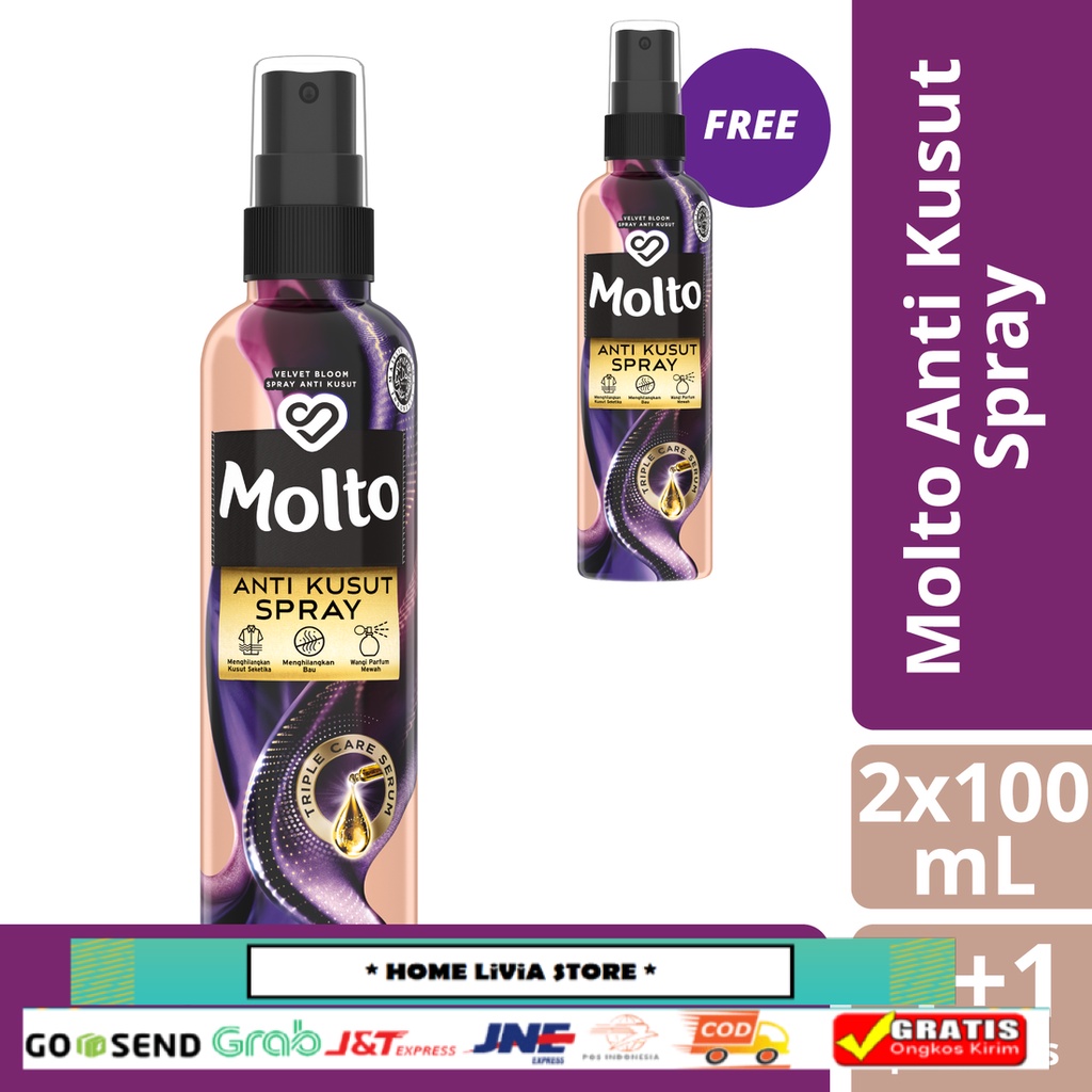 MOLTO ANTI KUSUT Velvet Bloom Spray 100mL FREE MOLTO ANTI KUSUT Velvet Bloom Spray 100mL
