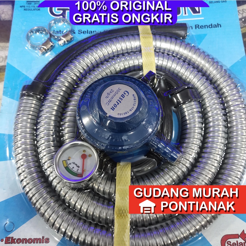 Selang Gas Paket GASTRON Anti Bocor Hemat GAS EKONOMIS SNI