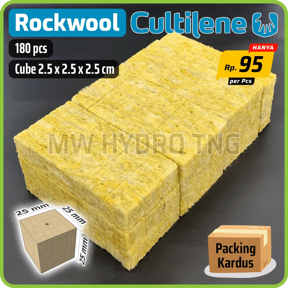 Rockwool Cultilene Potongan Kotak Siap Pakai - Media Tanam Hidroponik