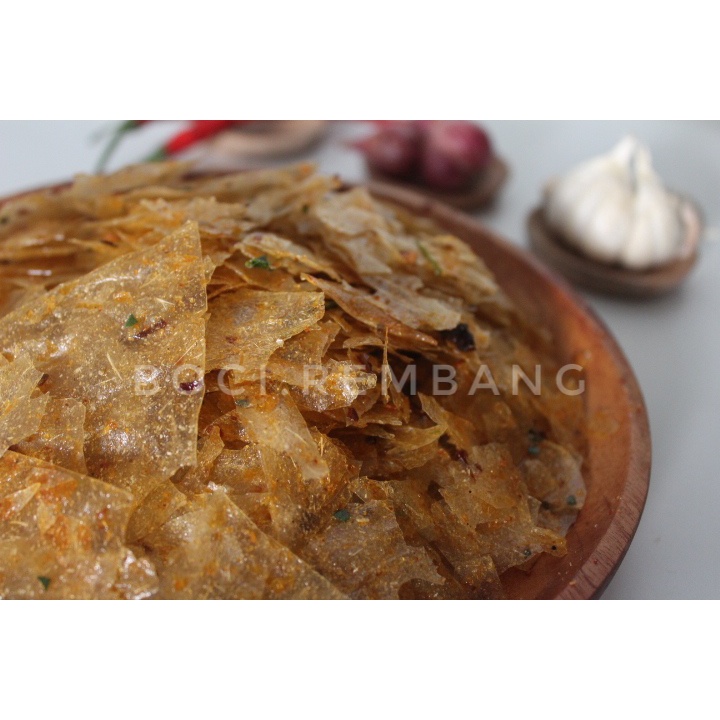 

Kripca Keripik kaca pedas daun jeruk 1/2kg (500gr)