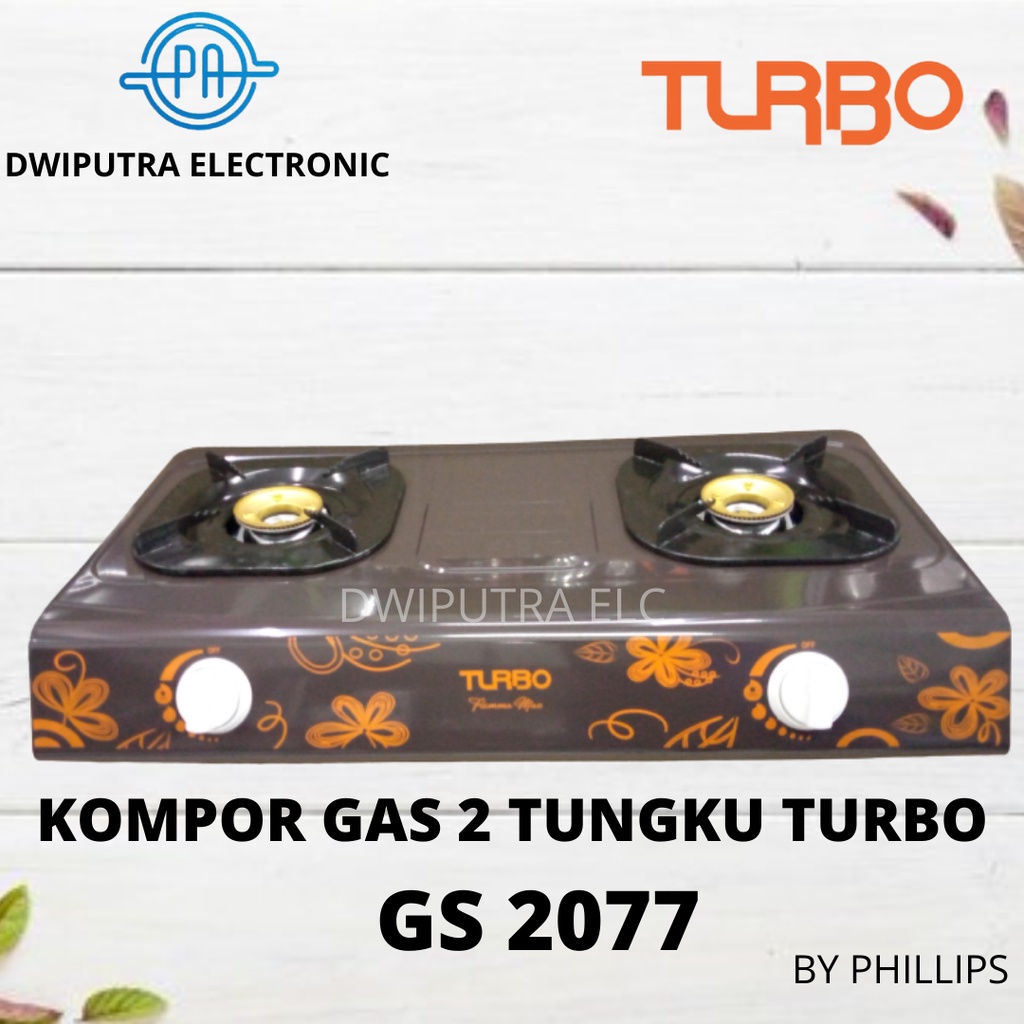 TURBO KOMPOR GAS GS2077 GS 2077 2 TUNGKU BY PHILIPS UNGU HIJAU COKLAT