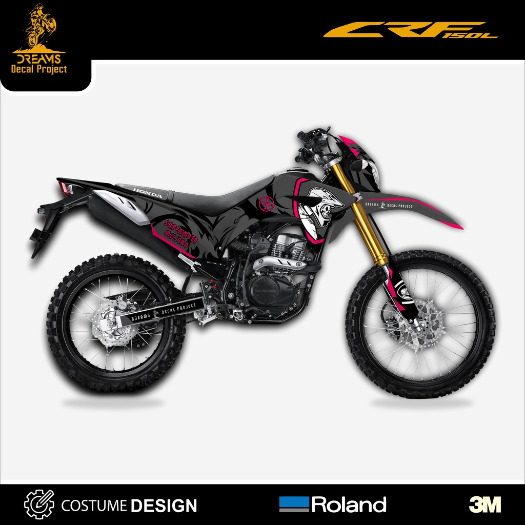 Decal CRF 150L Supermoto Militan Pink