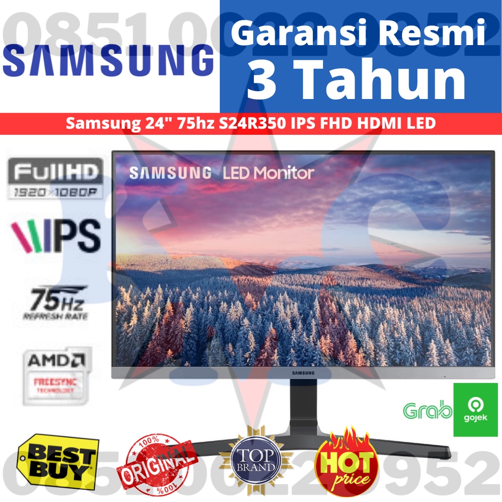 Monitor LED Samsung S24R350 LS24R350 LS24R350FZEXXD  24&quot; IPS 75hz FreeSync