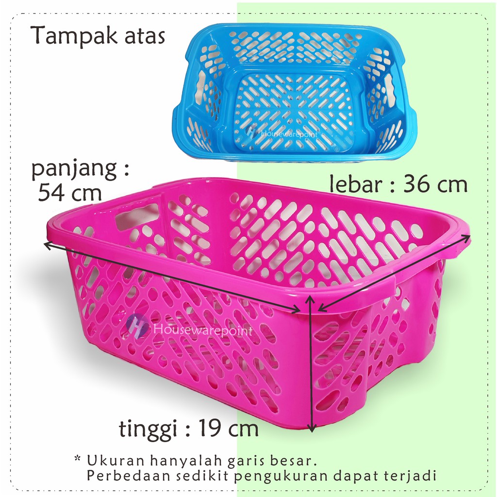2 pcs Keranjang pakaian plastik/ Keranjang pakaian Laundry/ Keranjang baju KERANJANG PAKAIAN