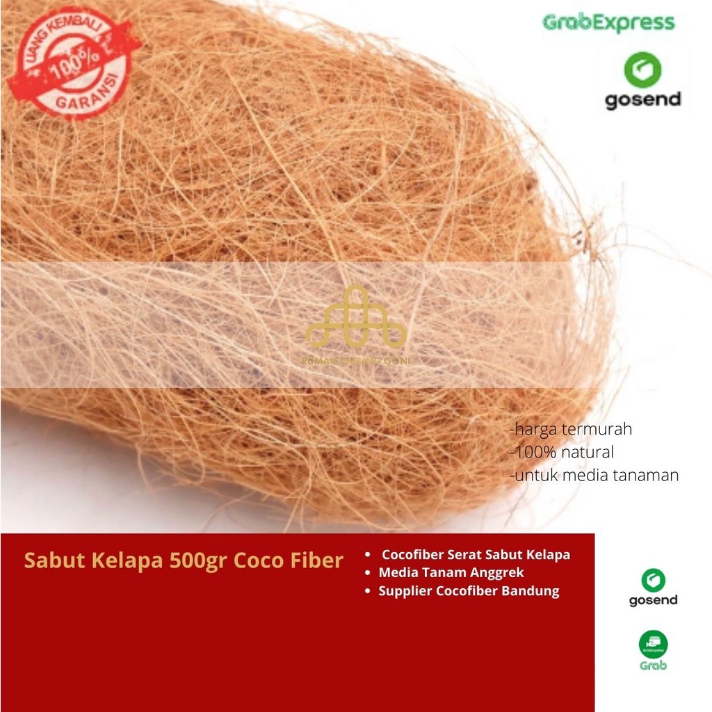 Sabut Kelapa 500gr Coco Fiber - Cocofiber Serat Sabut Kelapa - Media Tanam Anggrek - Supplier Cocofiber Bandung