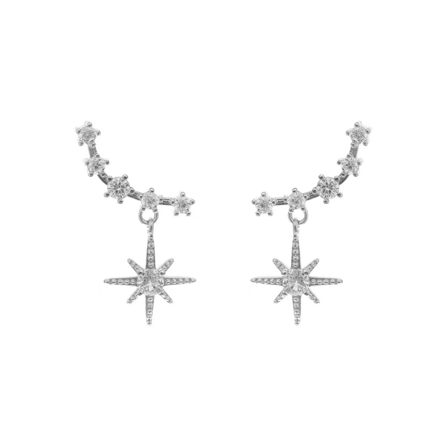 925 Jarum Perak Shinning Star in Gaya Anting Siswi Korea Versi Anting Sederhana-6