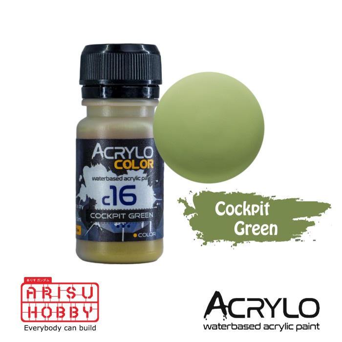 

ACRYLO COLOR COCKPIT GREEN C16 Acrylic Paint Color Cat Gundam