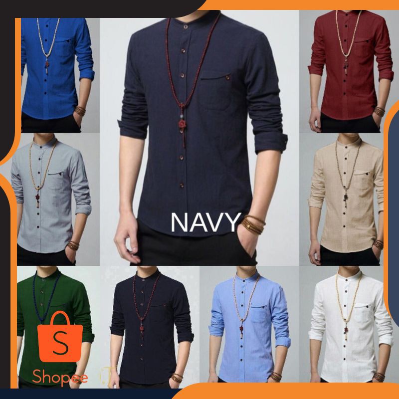 Zian Navy Baju Koko Pria Bahan Katun Strech Warna Biru Dongker Sby0004548 Shopee Indonesia