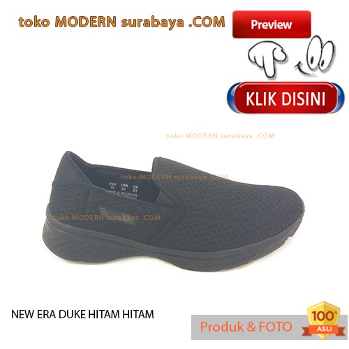 NEW ERA DUKE HITAM HITAM sepatu pria sepatu casual slip on