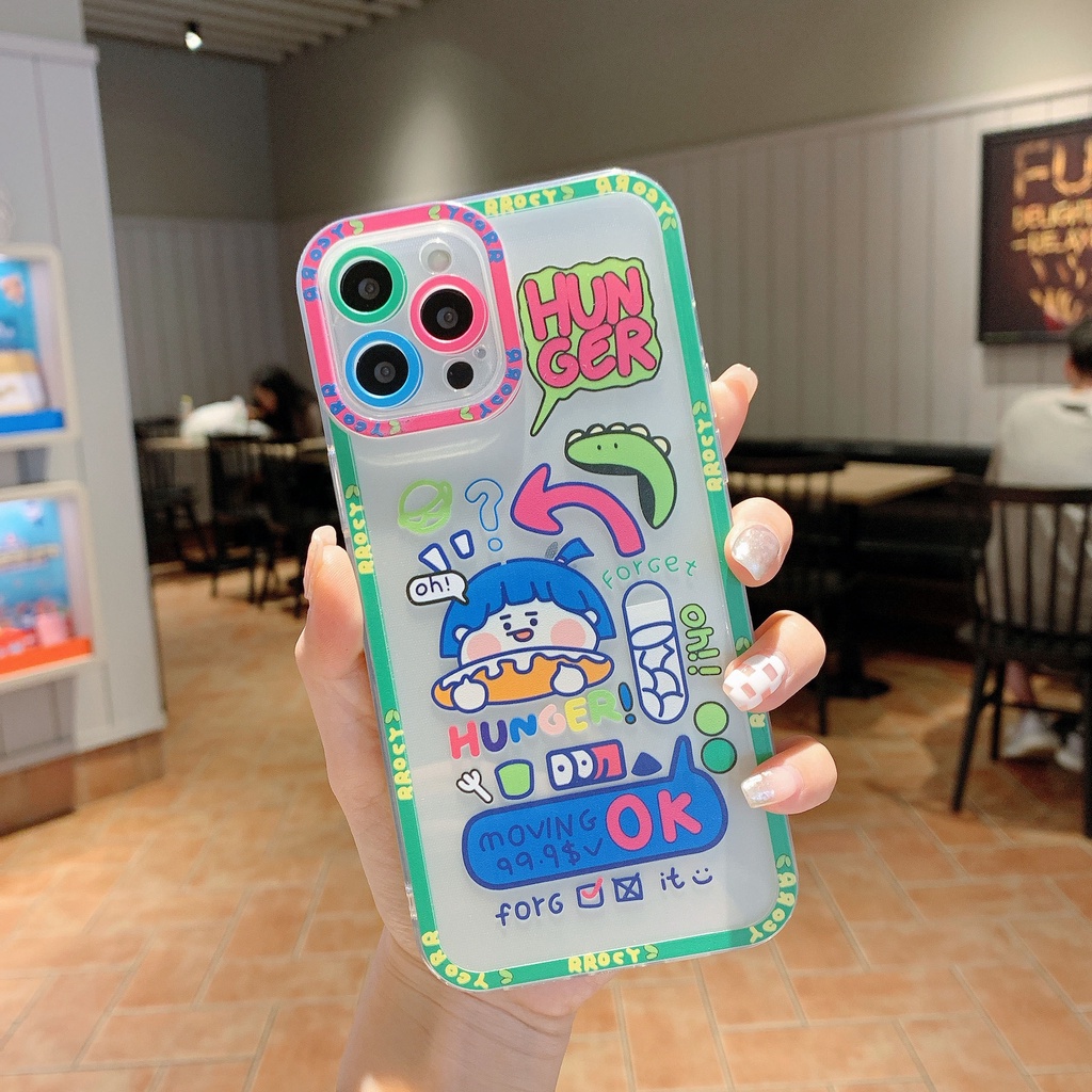 Soft Case Silikon TPU Motif Kartun Untuk iPhone 13 12 Pro Max Mini 11 XS XR X 8 7 6S Plus SE 2020