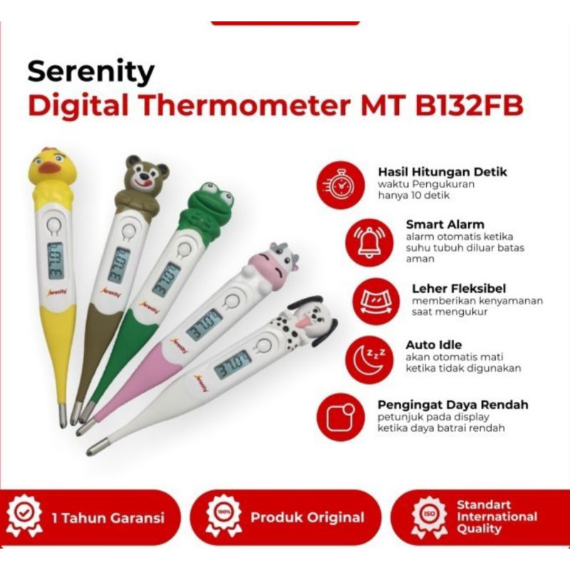 Thermometer digital Serenity B 132 FB / Thermometer digital flexible / Termomter ujung lentur / Thermometer flexible Serenity
