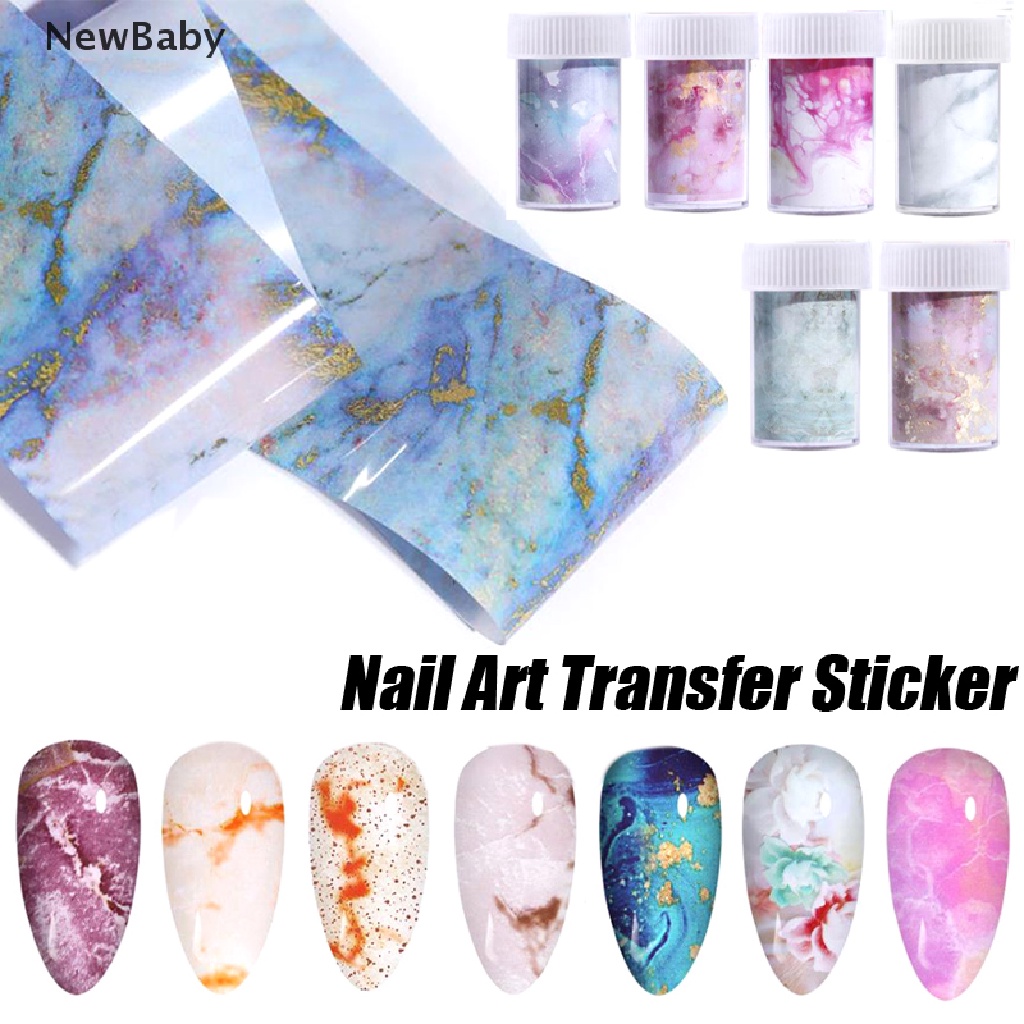 NewBaby 1Pc Marble Pattern Nail Foil Stickers Transfer Sticker DIY Nail Art Decoration ID