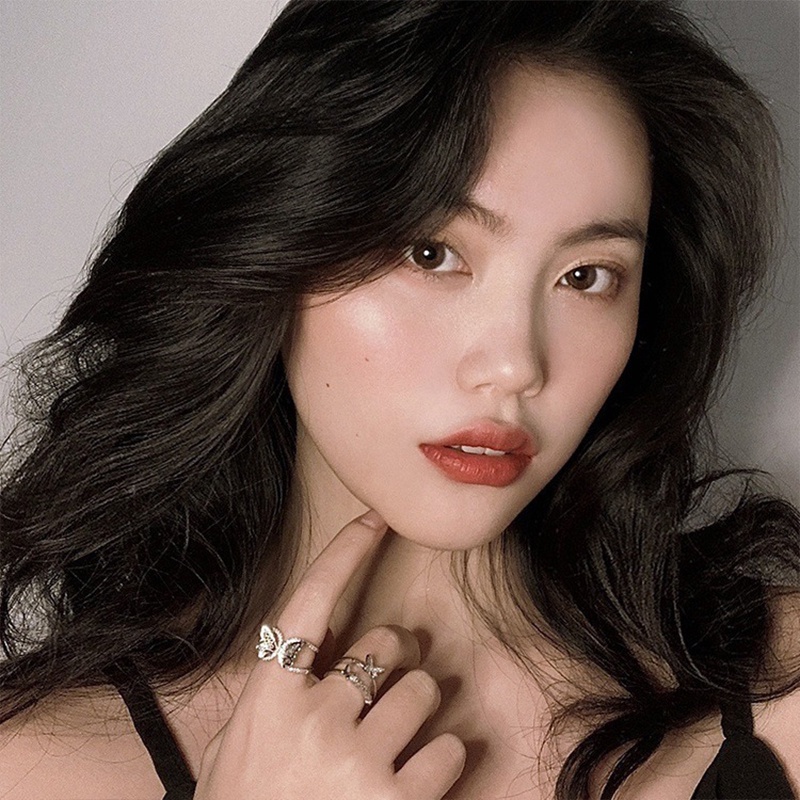 COD✨Cincin Terbuka Wanita kupu-kupu Anti Karat Dan Anti Luntur Ganda Berlian Ekor cincin jari telunjuk Sederhana Aksesoris Simple Murah Fashion