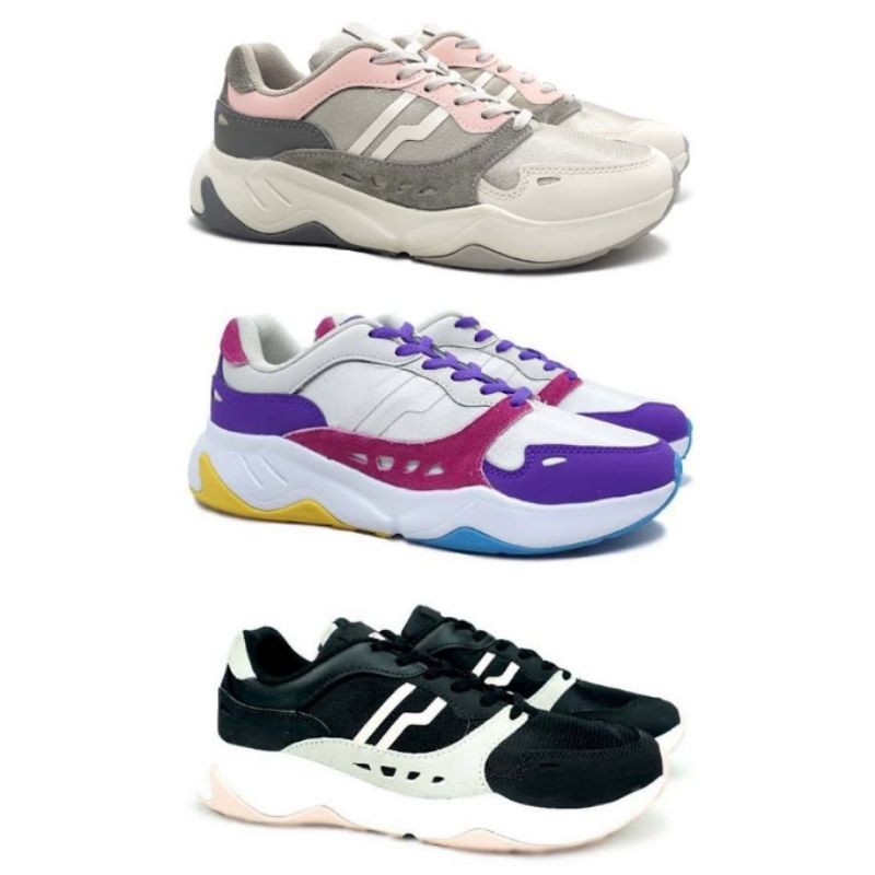 Sepatu Casual Piero Ergo Women Grey Rose Violet Black Original