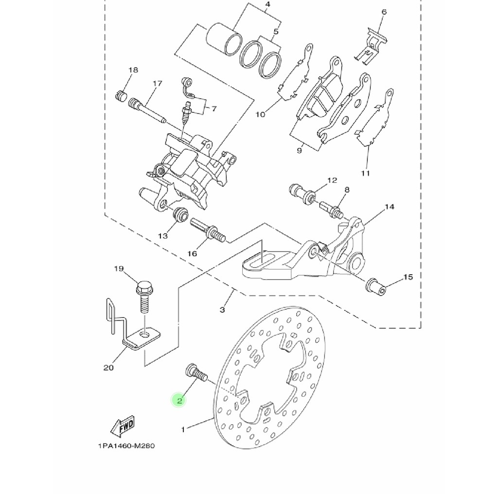 BAUT PIRINGAN CAKRAM BELAKANG R15 OLD LAMA V2 - VIXION NEW NVL NVA MX KING 150 ORIGINAL YGP  90109-08087