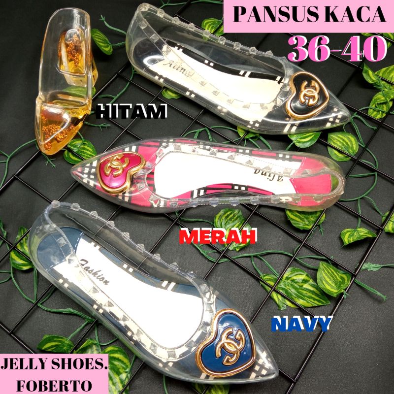 (COD) SPATU SEPATU JELLY SHOES JELLYSHOES PANSUS KACA LOVE CEWE CEWEK WANITA IMPOR IMPORT KOREA MURA