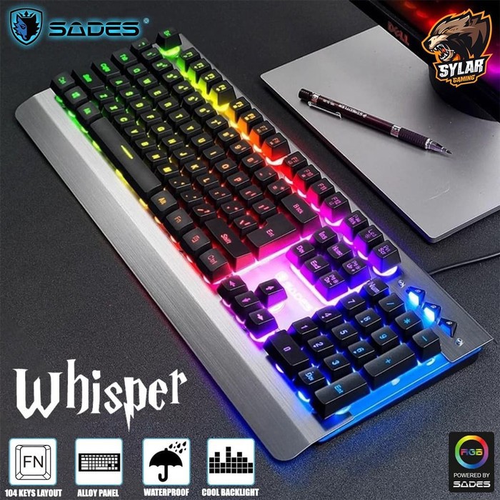 SADES Whisper Fullsize Gaming Keyboard