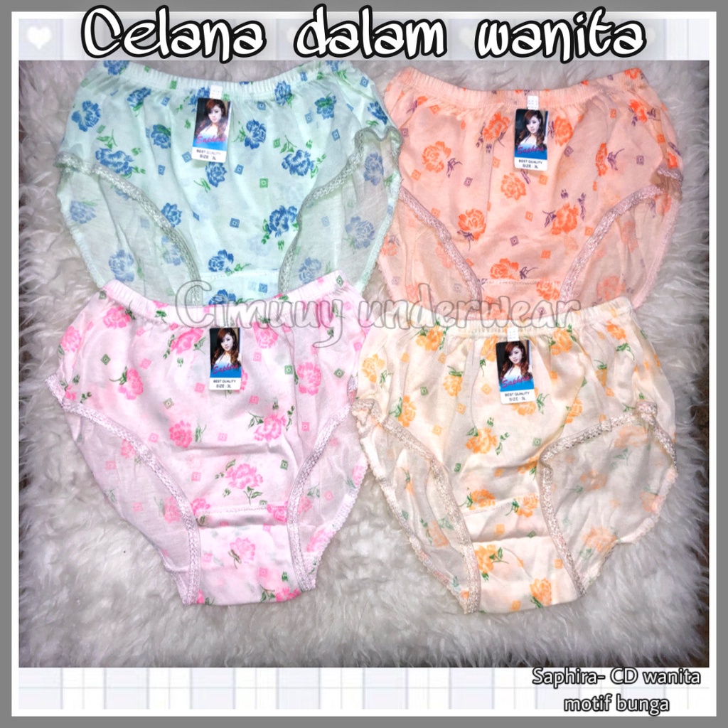 CD Wanita Celana Dalam Perempuan Anak Dewasa Motif Bunga Murah PER 3 PCS WARNA RANDOM