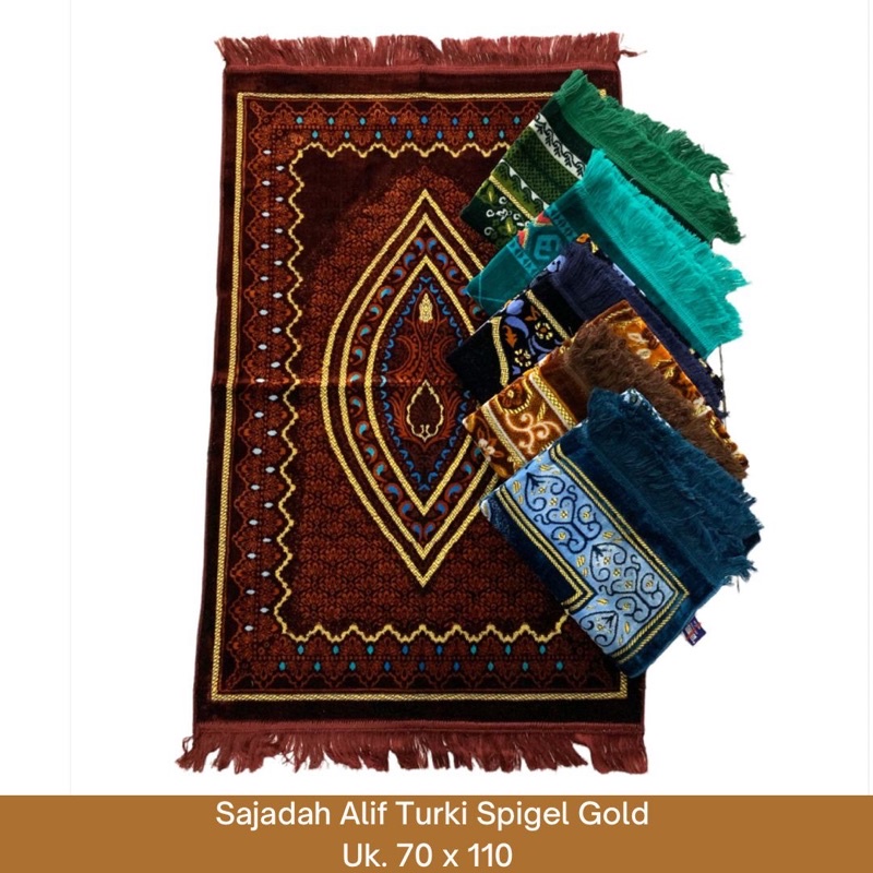 Sajadah Alif Turki Gold Spigel / Sajadah Alif Bandung