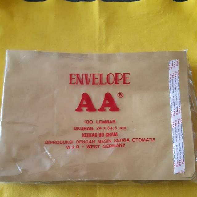 

Amplop coklat AA folio / F4 24 x 34.5 cm (1 pack)