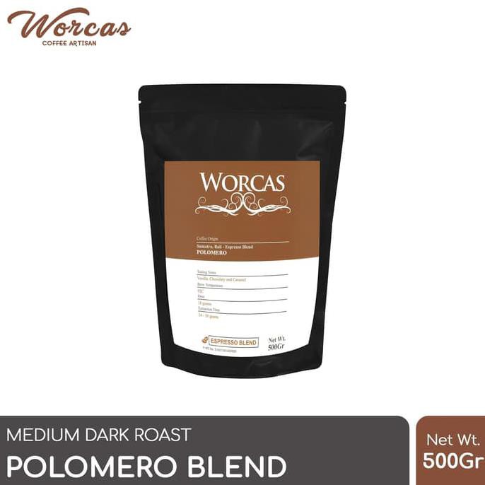 

Kopi Polomero Espresso Blend 500 Gram (Biji/Bubuk) | Worcas Coffee - KOPI BIJI