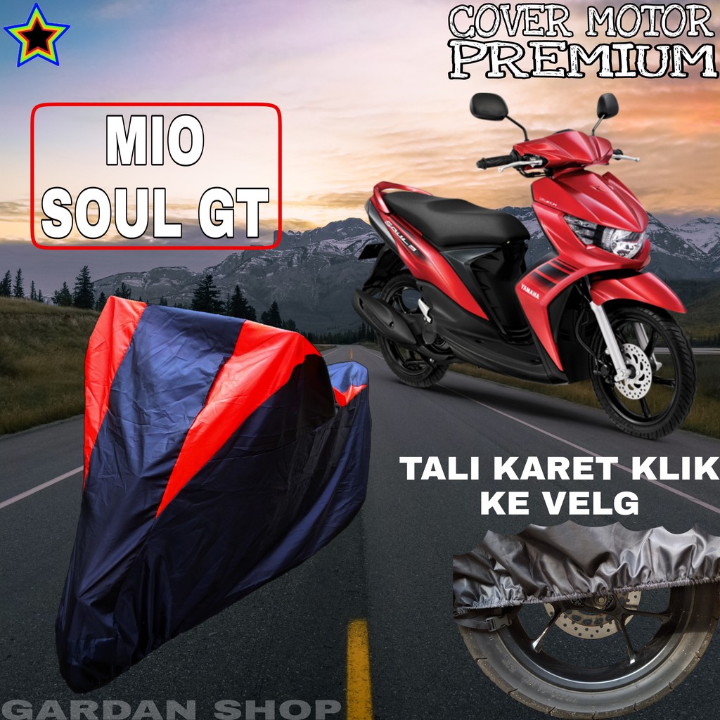 Sarung Motor MIO SOUL GT Hitam MERAH Body Cover Penutup Pelindung Motor Mio Soul PREMIUM