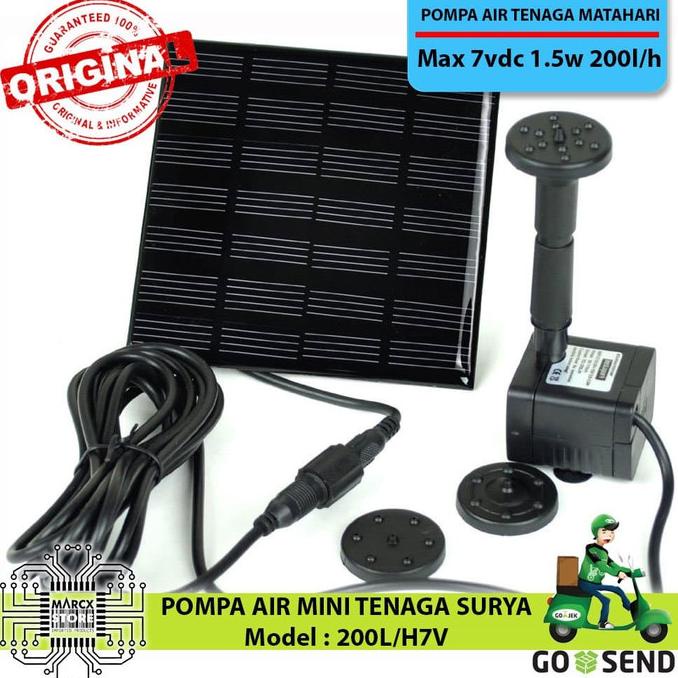 Solar Water Pump Pompa Air Mini Tenaga Matahari Surya 7V 200L/H Kode 930