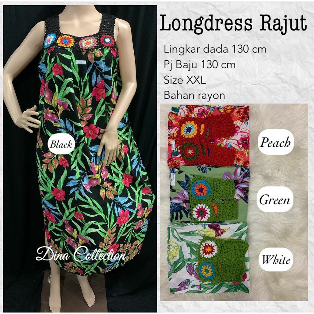 Longdress rajut bunga warna 02