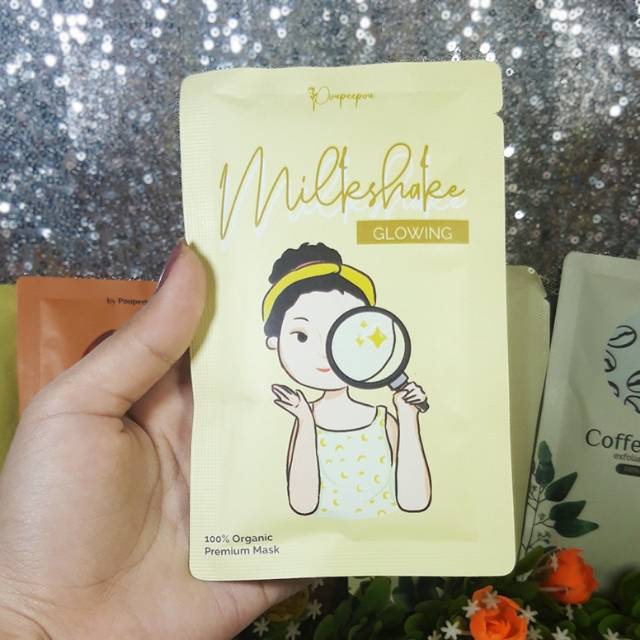 Masker Milkshake Glowing by Poupeepou masker organik Purwakarta 100% alami