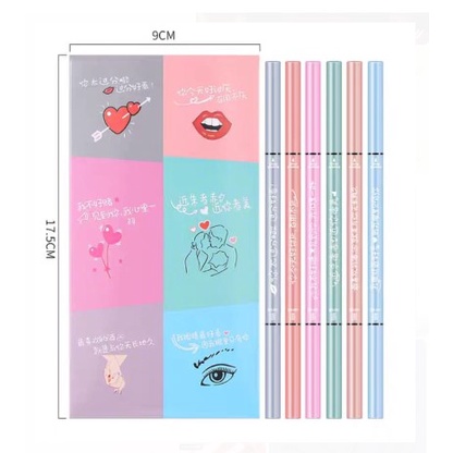 Lameila Pensil Alis Eyebrow Geometry Color Double Head 1 Set 6 PCS 838