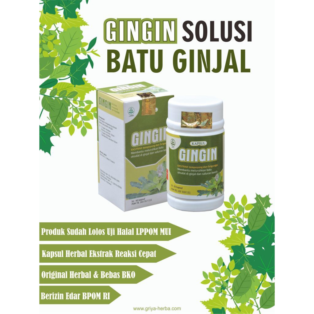 Kapsul Herbal Gingin Obat Herbal Alami untuk lancarkan buang saluran kemih ORIGINAL KHASIAT AMPUH