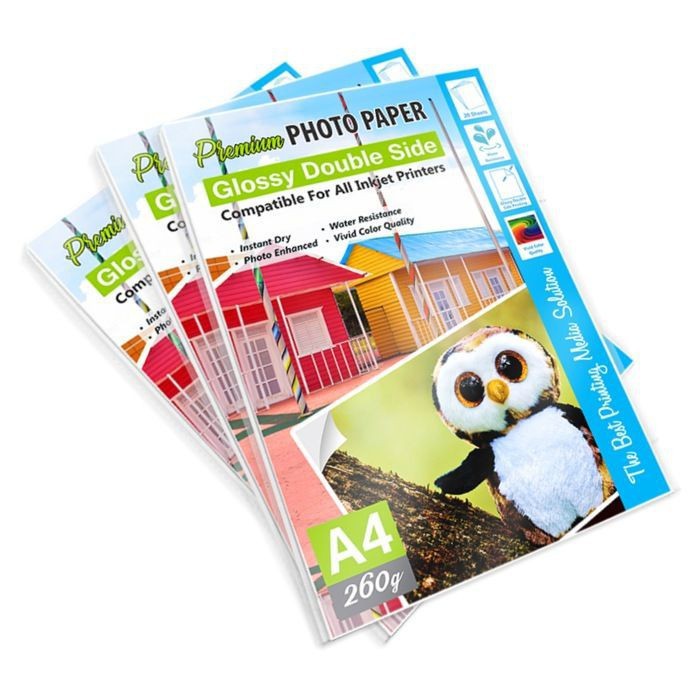 

Kertas Glossy A4 260 gsm Photo Paper Double Side A4 260gsm Kertas Foto