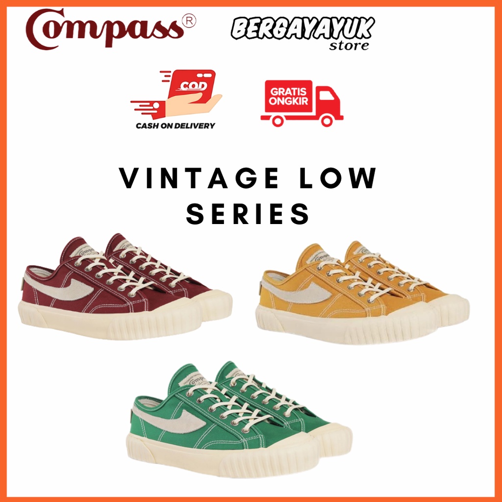 [BNIB] Compass Vintage Low Series Maroon/Mustard/Green