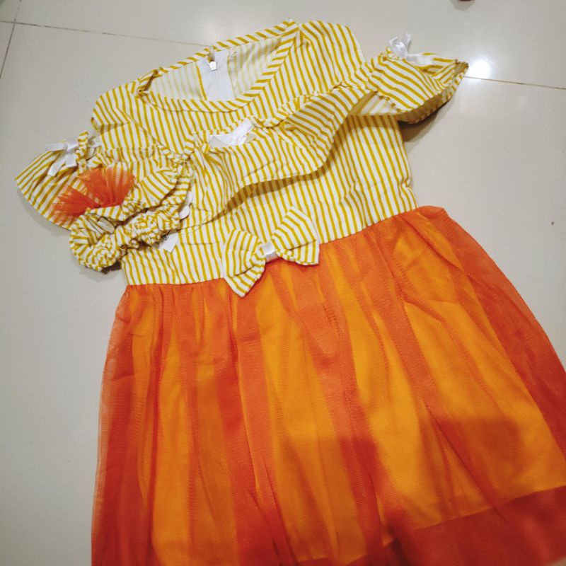 Dress anak sabrina bando 1 2 tahun baju anak cewek perempuan