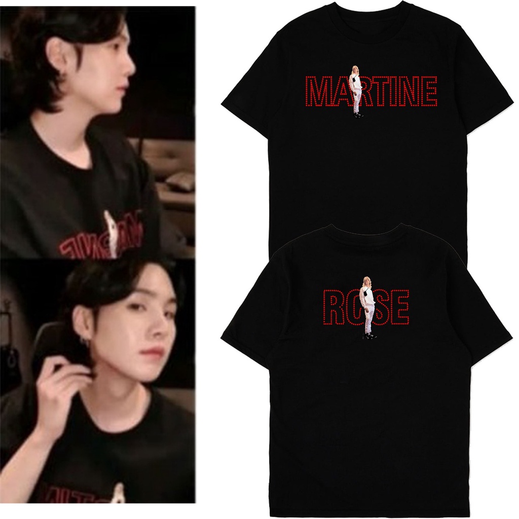 Kaos Bangtan Suga Martine depan belakang rose