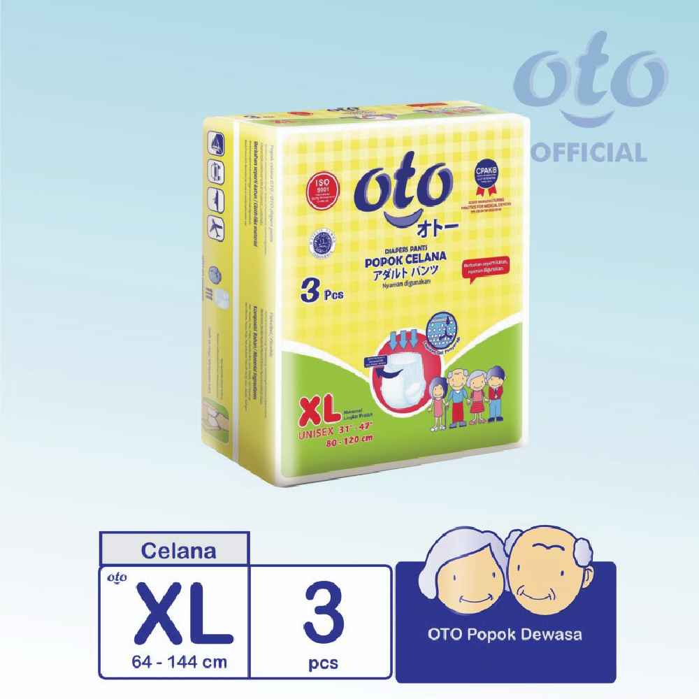 celana - pants, popok, popok dewasa,  RAK - OTO Diapers Adult Pants / Popok Dewasa model Celana size XL isi 3 pcs