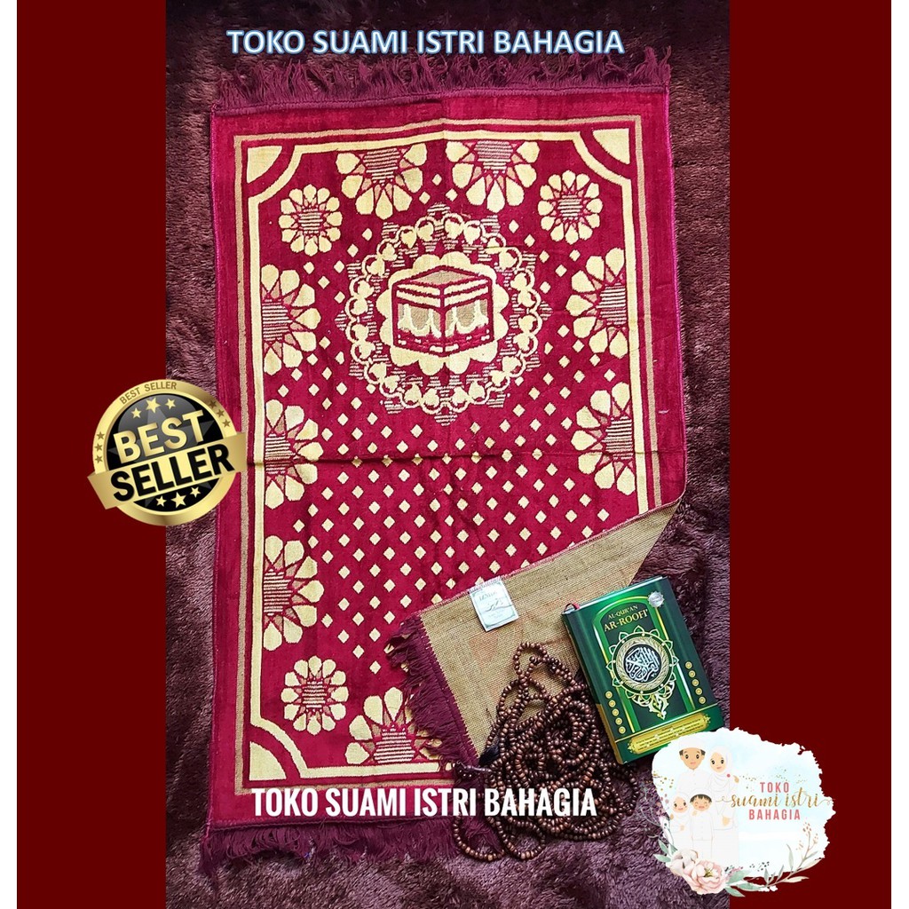 Sajadah Turki Izmir Premium Grade A 110 Cm x 70 Cm Haji Beludru Bulu Tebal Murah Grosir Dewasa Timbul Halus Besar Spiegel Velvet Personal Natural Yassin Terlaris